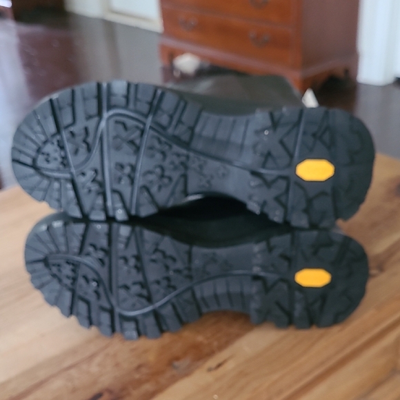 NWT Zara Vibram Black Knee-High Leather Lug Sole Boots Size 37 - Picture 6 of 10